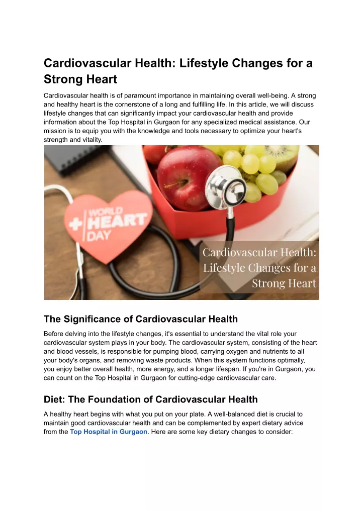 cardiovascular health lifestyle changes