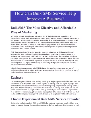 How Can Bulk SMS Service Help Improve A Business (1)