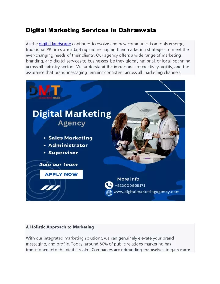 digital marketing services in dahranwala
