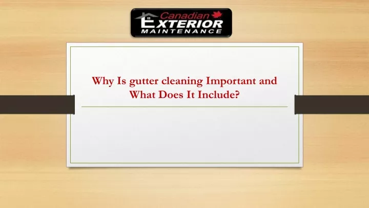 why is gutter cleaning important and what does it include
