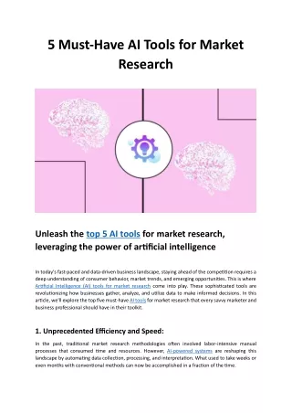5 must have ai tools for market research