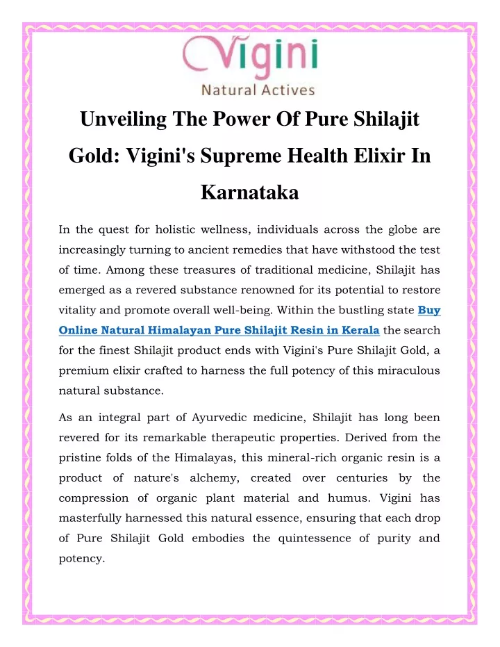 unveiling the power of pure shilajit