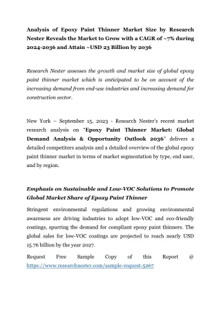 analysis of epoxy paint thinner market size