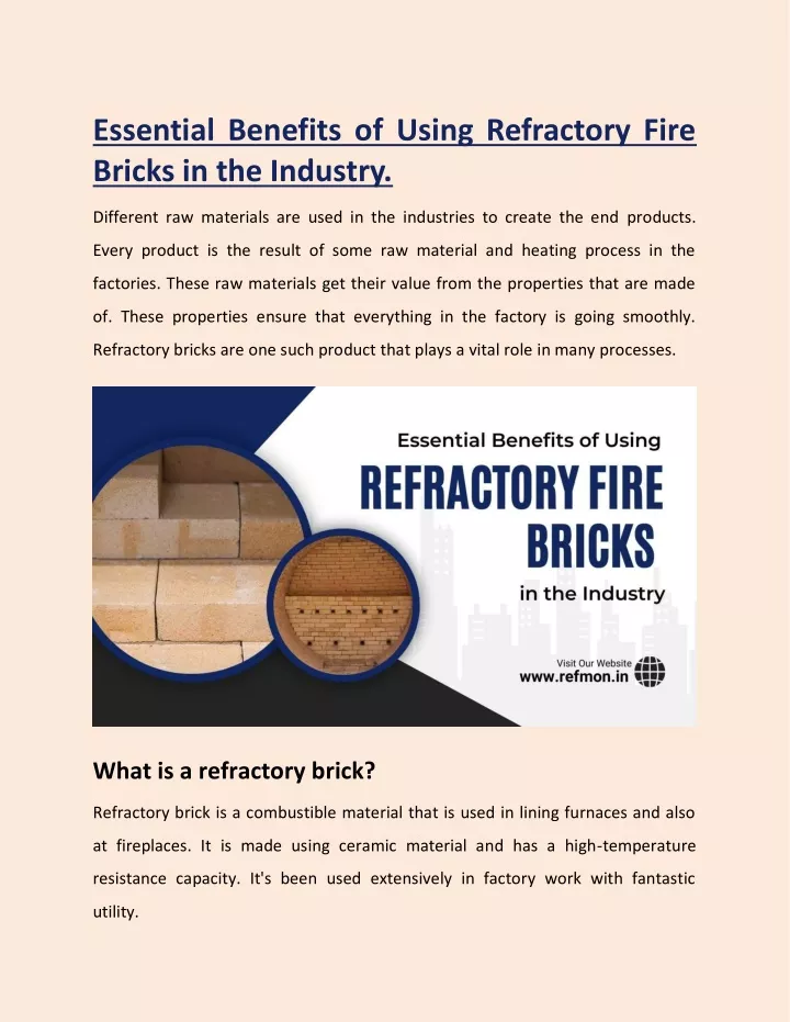 essential benefits of using refractory fire