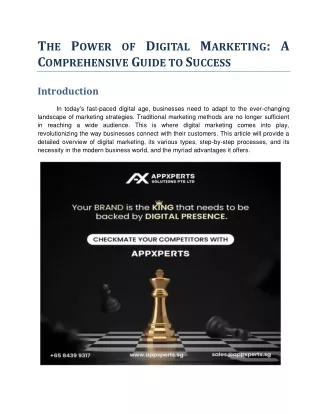 The Power of Digital Marketing A Comprehensive Guide to Success