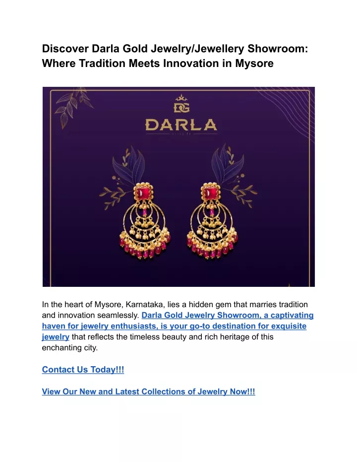 PPT - Discover Darla Gold Jewelry_Jewellery Showroom_ Where Tradition 