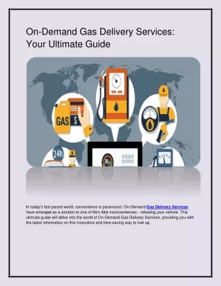 on demand gas delivery services your ultimate