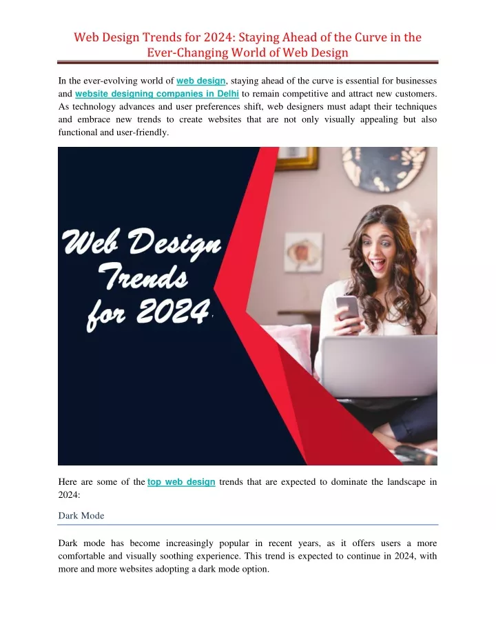 web design trends for 2024 staying ahead