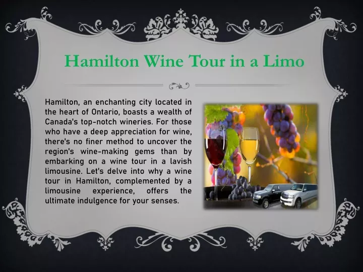 hamilton wine tour in a limo
