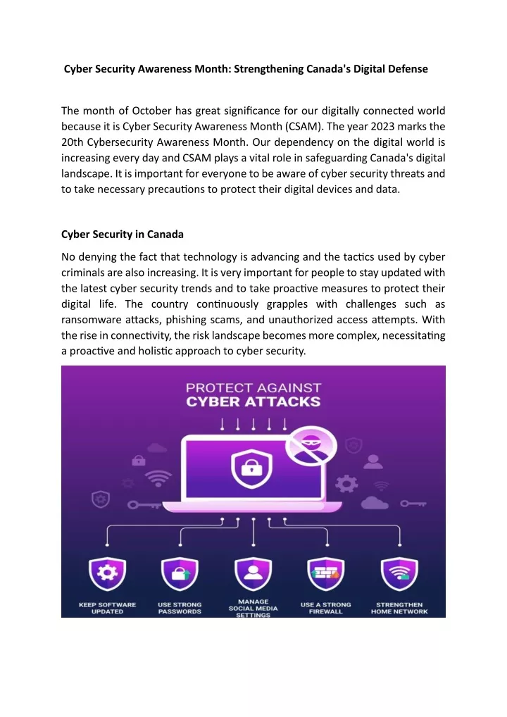 cyber security awareness month strengthening