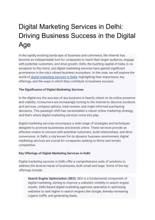 digital marketing services in delhi driving