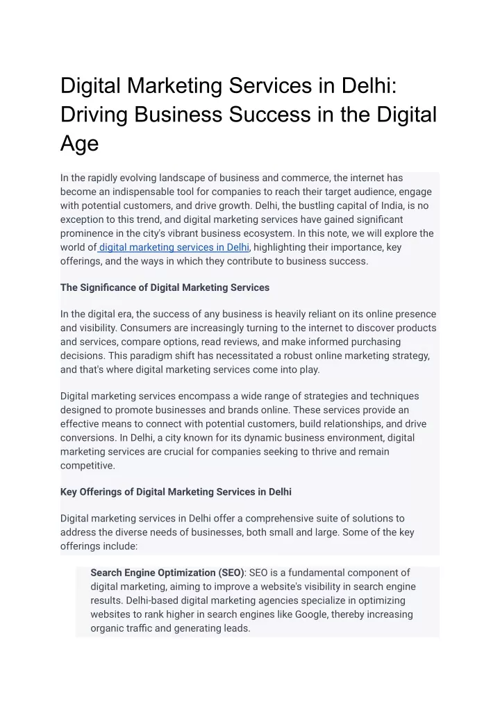 digital marketing services in delhi driving