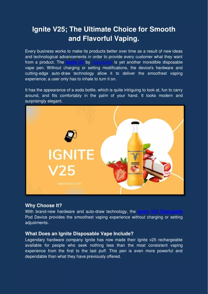 ignite v25 the ultimate choice for smooth