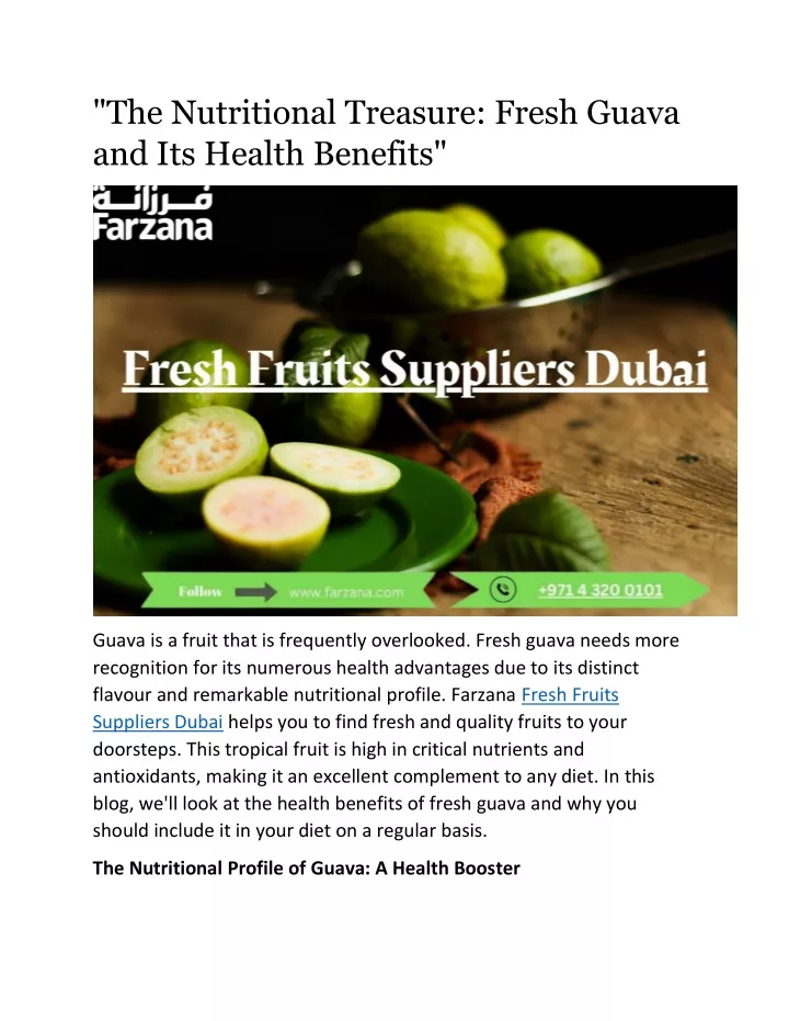 the nutritional treasure fresh guava