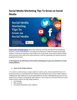 Social Media Marketing Tips To Grow on Social Media