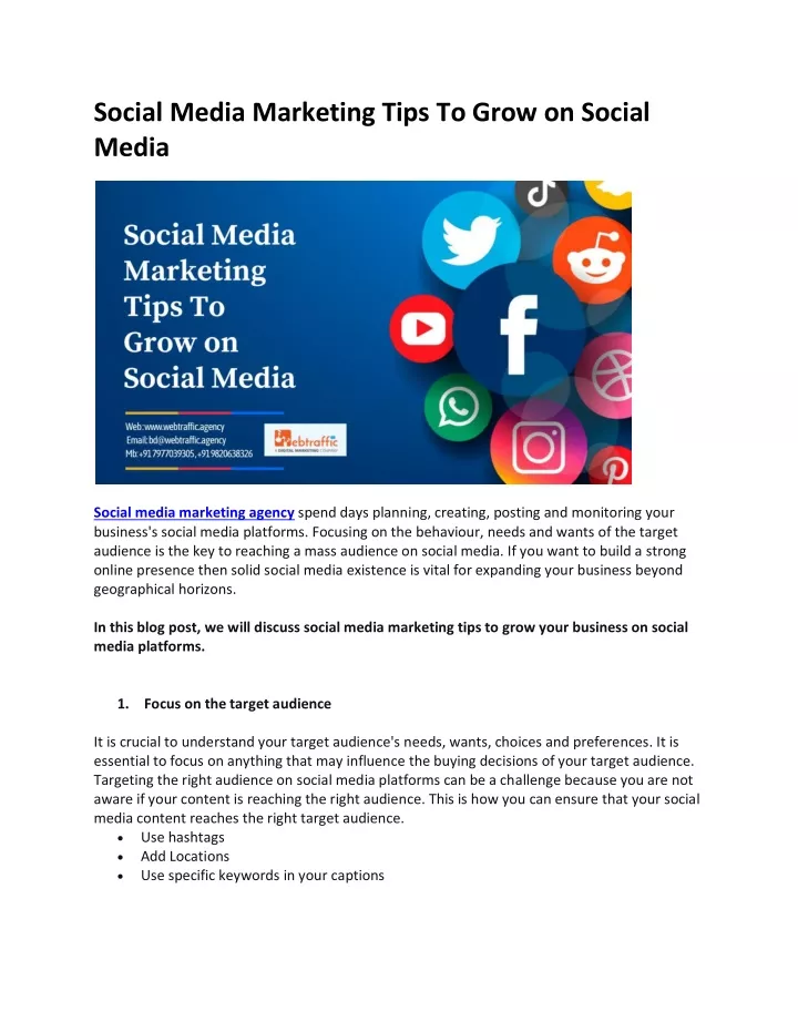 social media marketing tips to grow on social