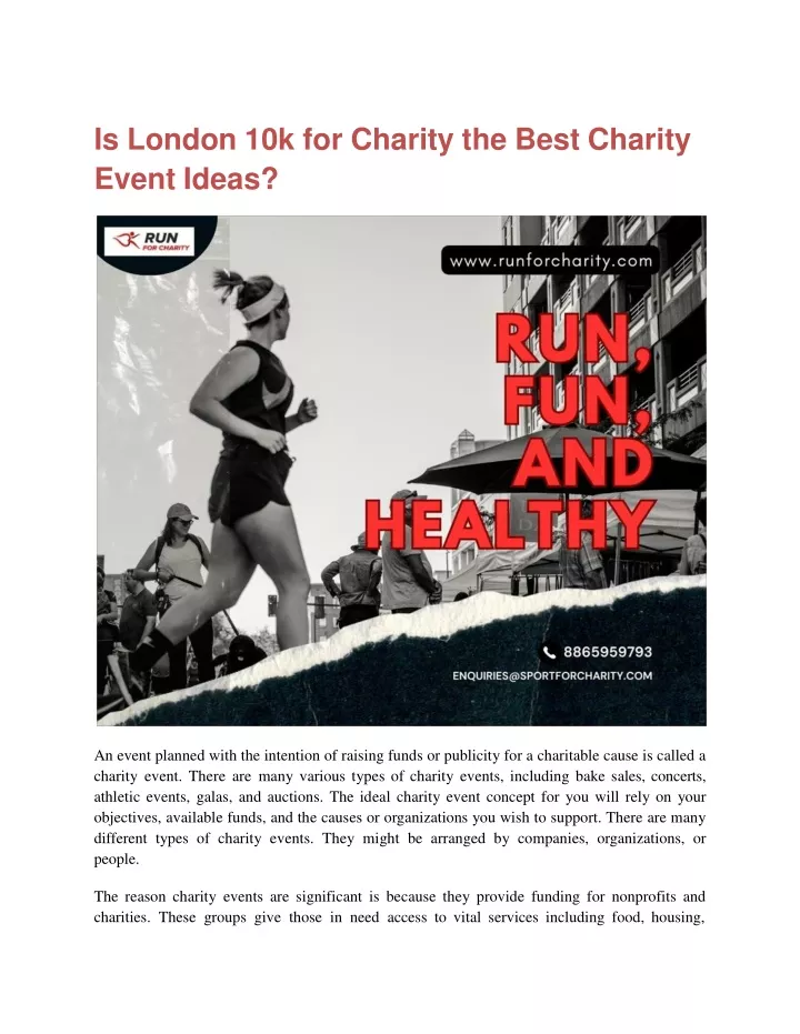 is london 10k for charity the best charity event ideas