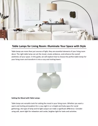 Table Lamps for Living Room: Illuminate Your Space with Style
