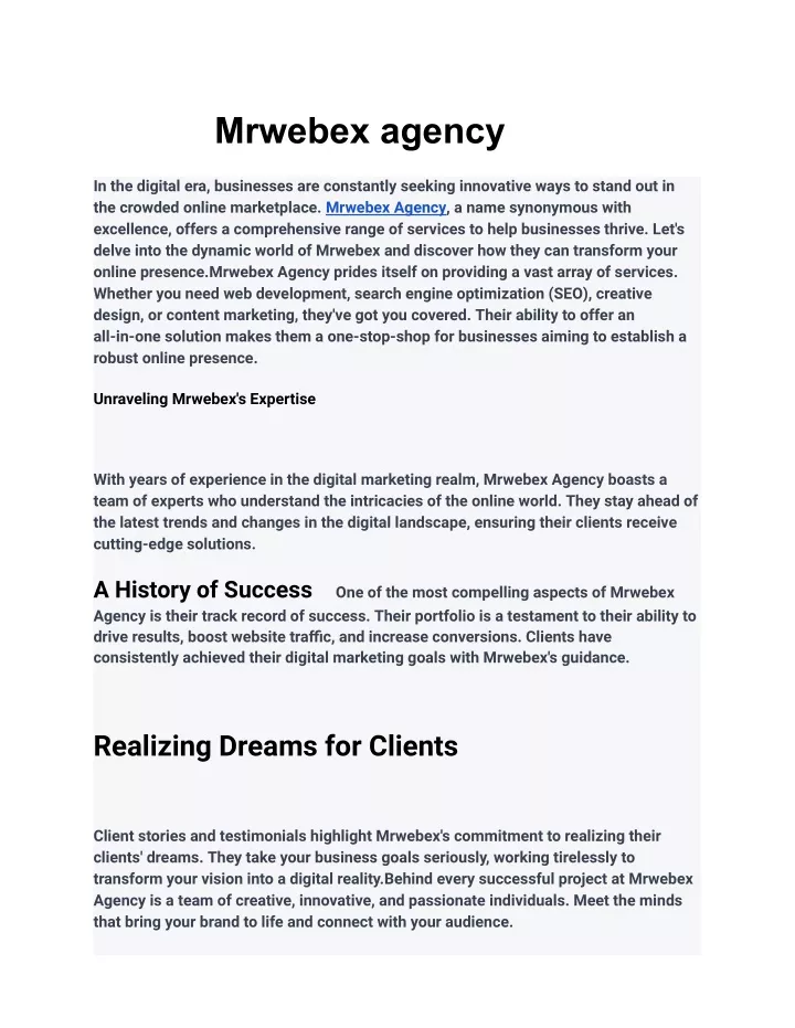 mrwebex agency