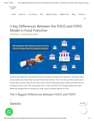 Differences Between the FOCO and FOFO Model