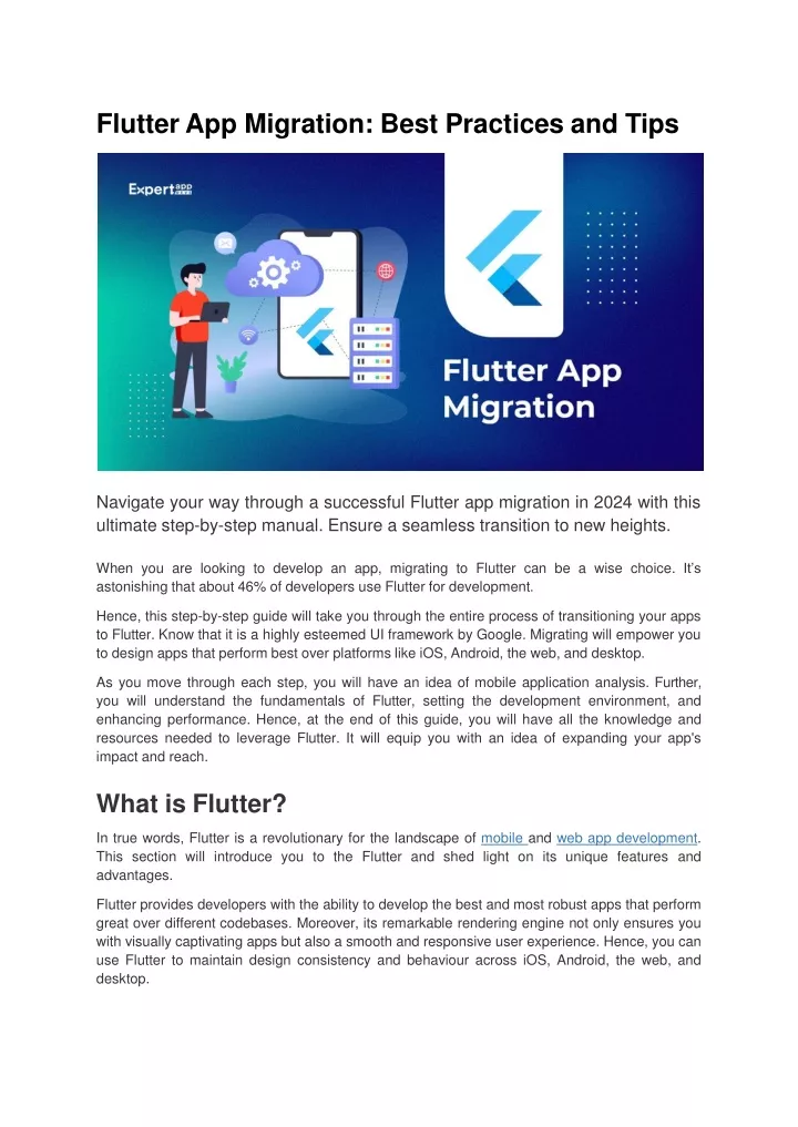 flutter app migration best practices and tips