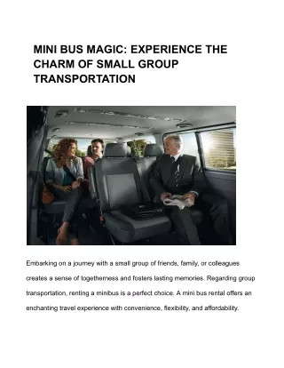 mini bus magic experience the charm of small