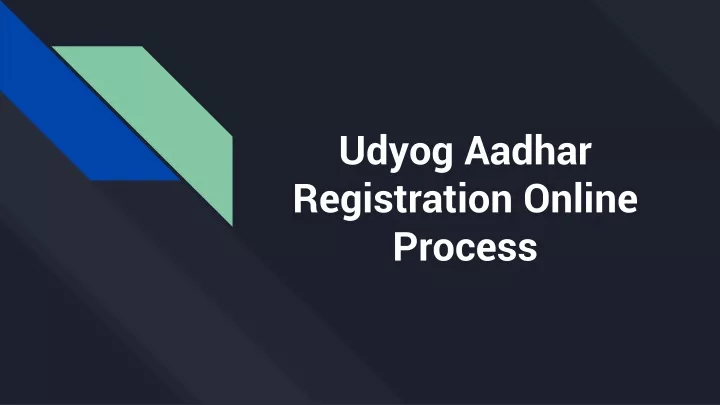 udyog aadhar registration online process