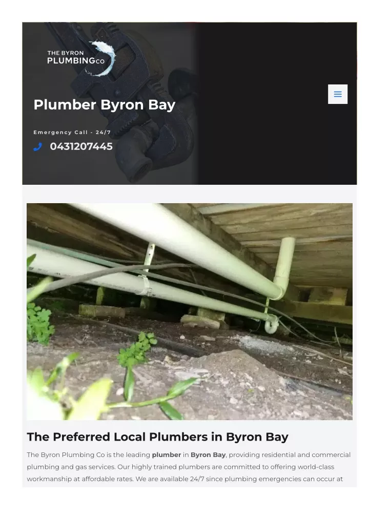 plumber byron bay