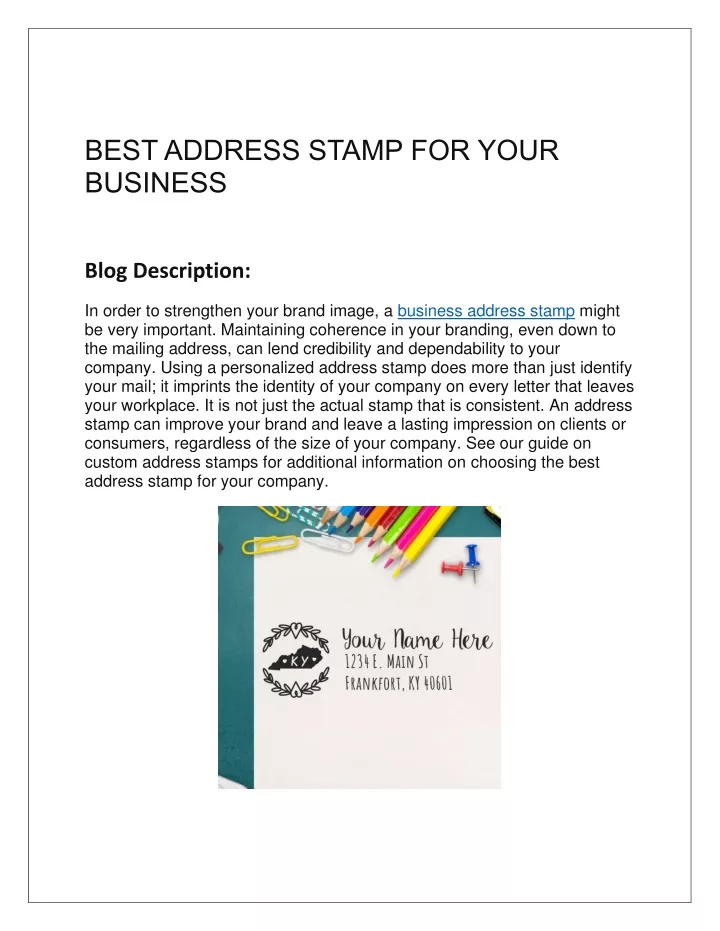 best address stamp for your business