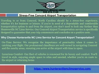 Stress-Free Concord Airport Transportation