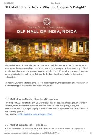 DLF Mall of India, Noida: Why is it Shopper’s Delight?