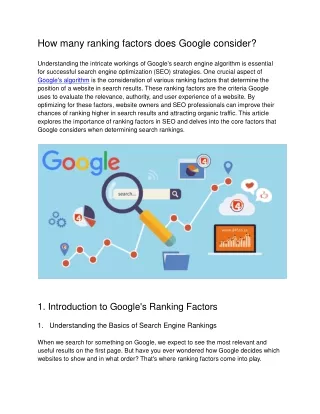 How many ranking factors does Google consider?
