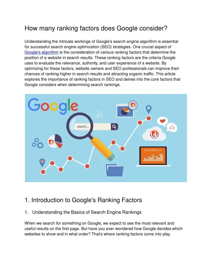 how many ranking factors does google consider