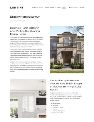 Display Homes Balwyn