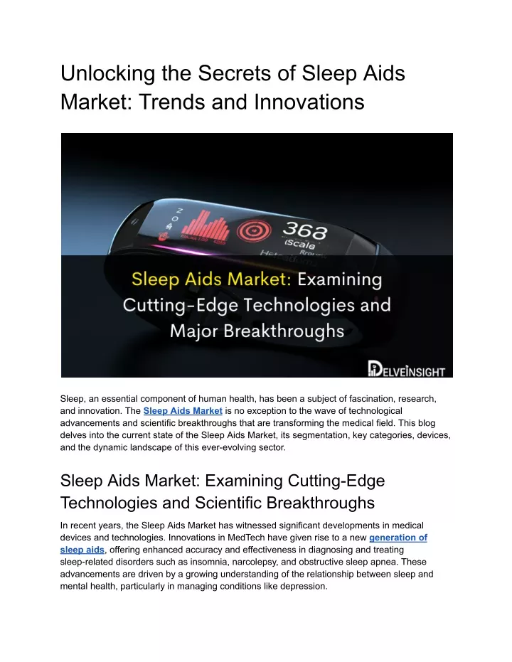 unlocking the secrets of sleep aids market trends