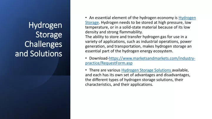 hydrogen storage challenges and solutions