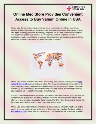 Buy valium in USA