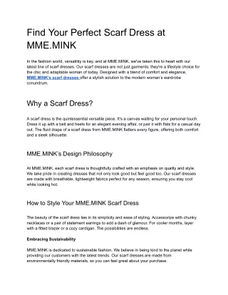 Find Your Perfect Scarf Dress at MME