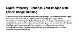 Digital Wizardry Enhance Your Images with Expert Image Masking
