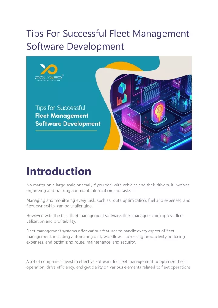 tips for successful fleet management software