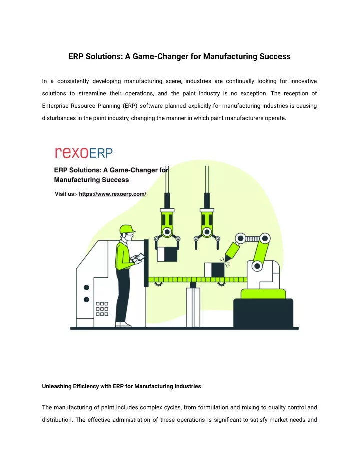 erp solutions a game changer for manufacturing