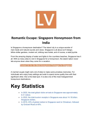 Singapore Honeymoon Packages_ Romantic Escape from India