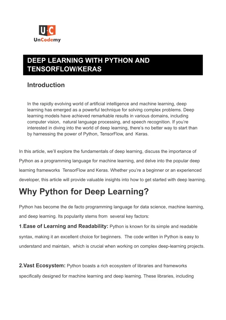 deep learning with python and tensorflow keras