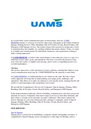 UAMS Designs in Noida