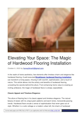 The Magic of Hardwood Flooring Installation in Brookhaven
