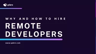 Why and How to Hire Remote Developers
