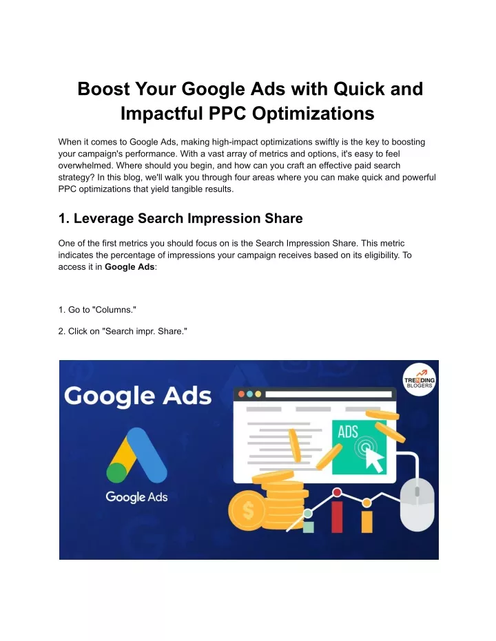 boost your google ads with quick and impactful