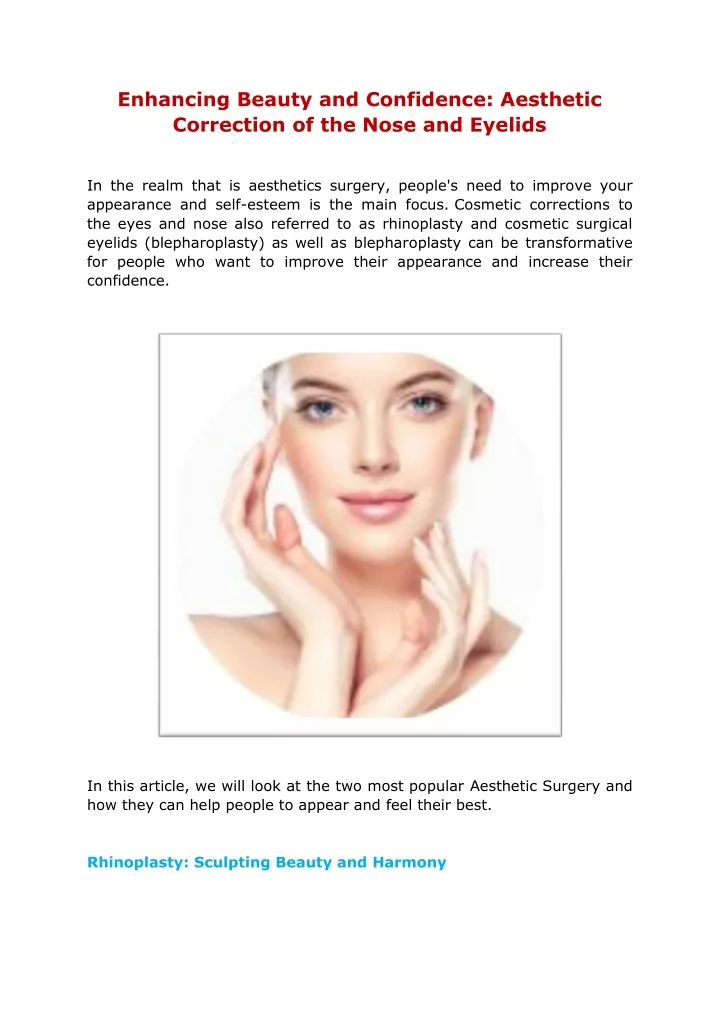 PPT - Enhancing Beauty and Confidence Aesthetic Correction of the Nose 