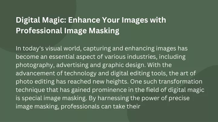 digital magic enhance your images with