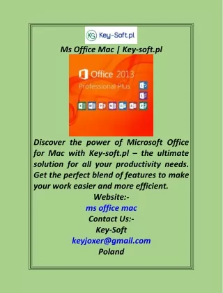 ms office mac key soft pl